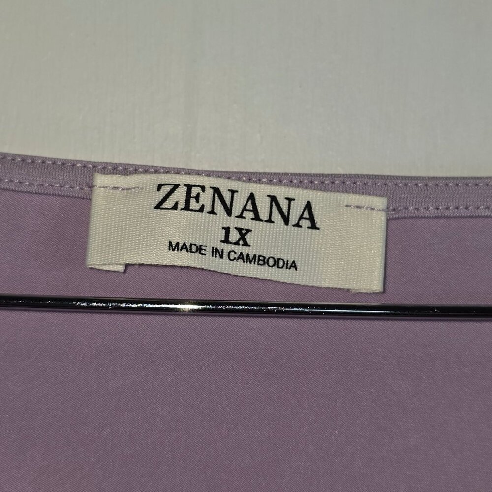 Zenana, Springy, Double Ruffle Layered Slv, Lavendar, Top, Boutique, Sz 1X, NWOT - Picture 6 of 7
